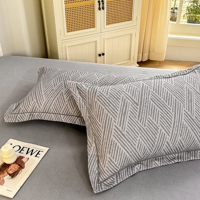 91家纺网 家纺一手货源 找家纺 凌鼎  2026新款混纺加厚磨毛四件套 乔南灰