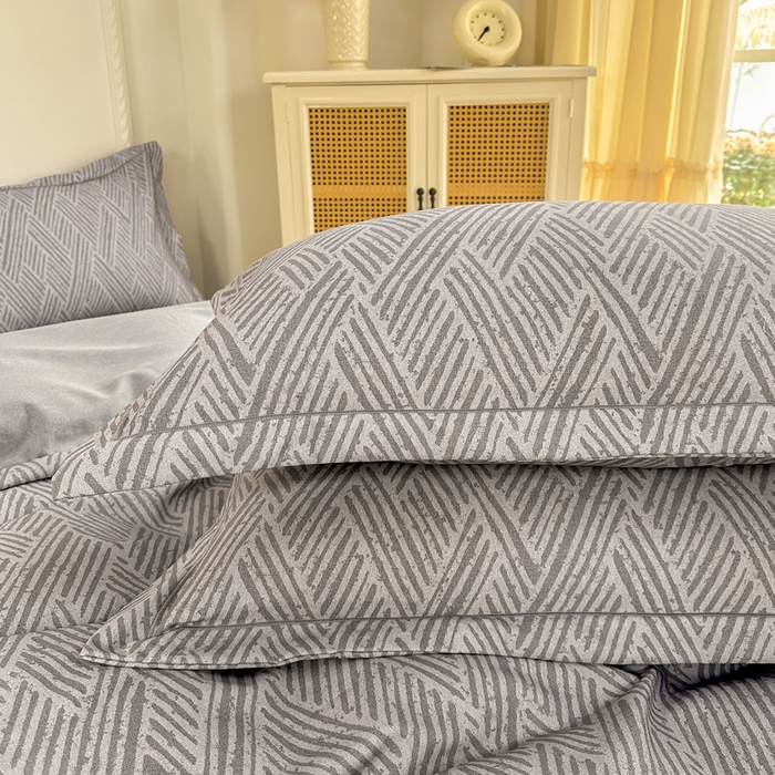 91家纺网 家纺一手货源 找家纺 凌鼎  2026新款混纺加厚磨毛四件套 乔南灰