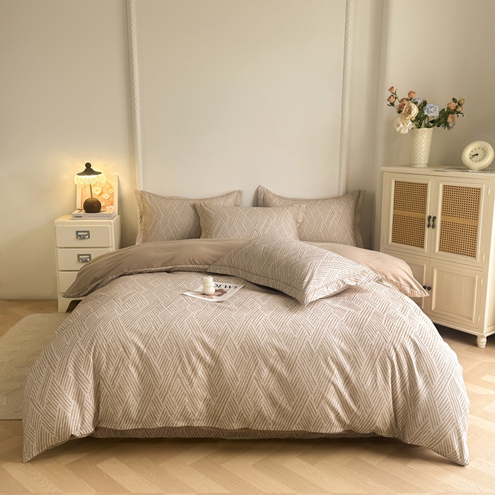 凌鼎  2026新款混纺加厚磨毛四件套 乔南咖