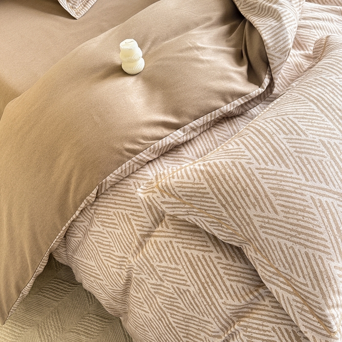 91家纺网 家纺一手货源 找家纺 凌鼎  2026新款混纺加厚磨毛四件套 乔南咖