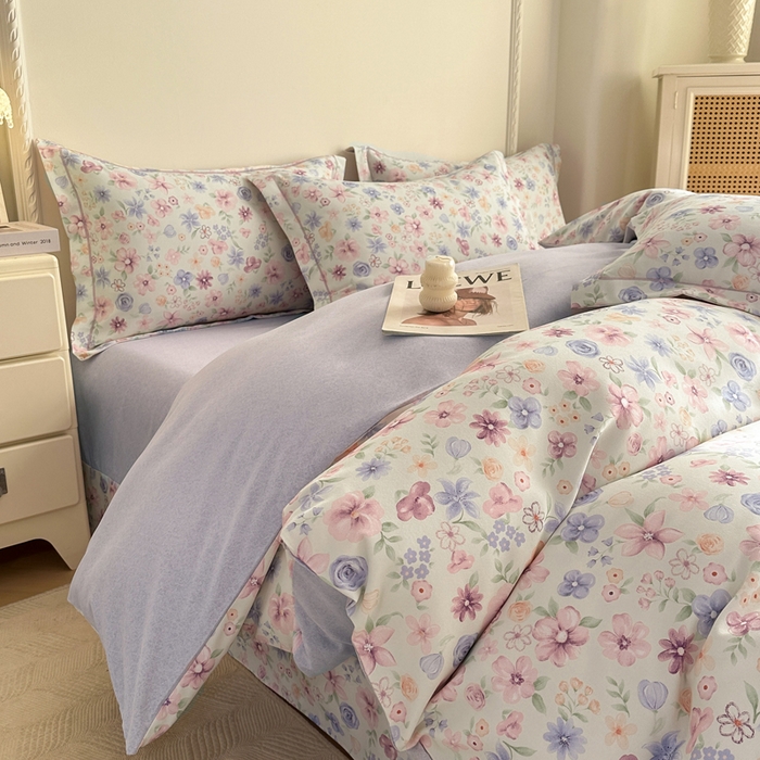 91家纺网 家纺一手货源 找家纺 凌鼎  2026新款混纺加厚磨毛四件套 图兰朵