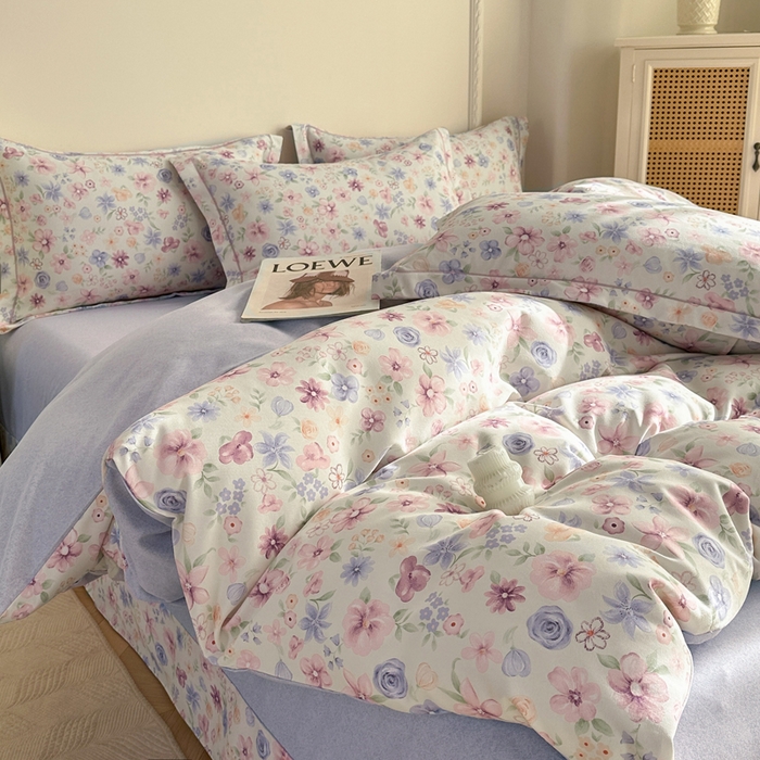 91家纺网 家纺一手货源 找家纺 凌鼎  2026新款混纺加厚磨毛四件套 图兰朵