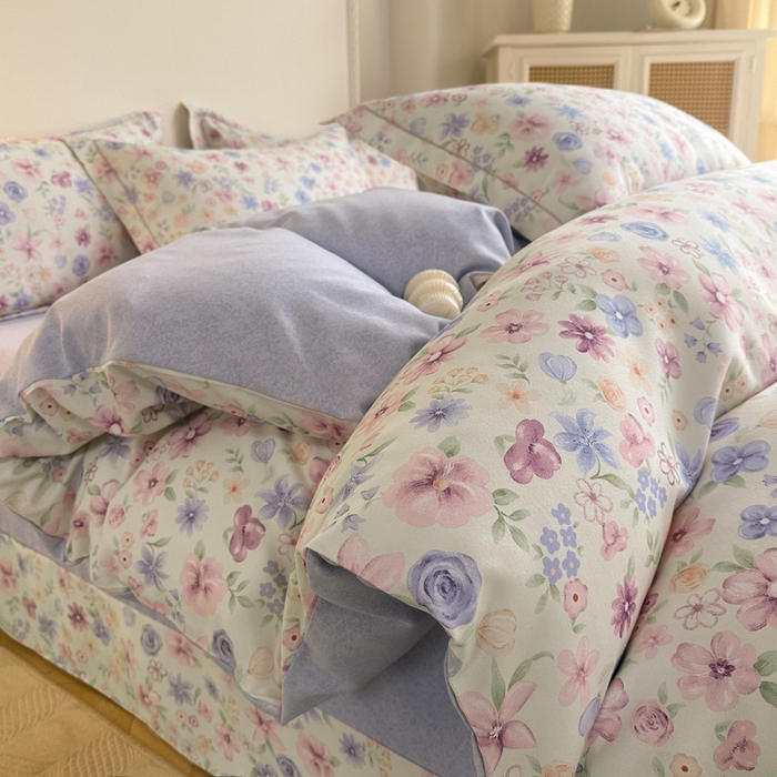 91家纺网 家纺一手货源 找家纺 凌鼎  2026新款混纺加厚磨毛四件套 图兰朵