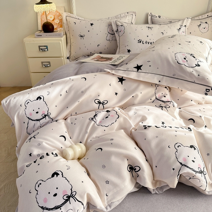 91家纺网 家纺一手货源 找家纺 凌鼎  2026新款混纺加厚磨毛四件套 西高地