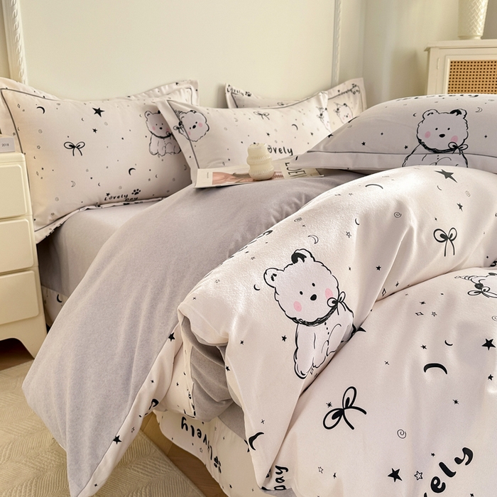 91家纺网 家纺一手货源 找家纺 凌鼎  2026新款混纺加厚磨毛四件套 西高地