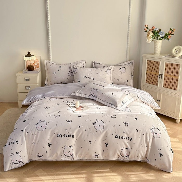 91家纺网 家纺一手货源 找家纺 凌鼎  2026新款混纺加厚磨毛四件套 西高地