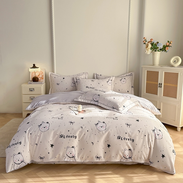 91家纺网 家纺一手货源 找家纺 凌鼎  2026新款混纺加厚磨毛四件套 西高地