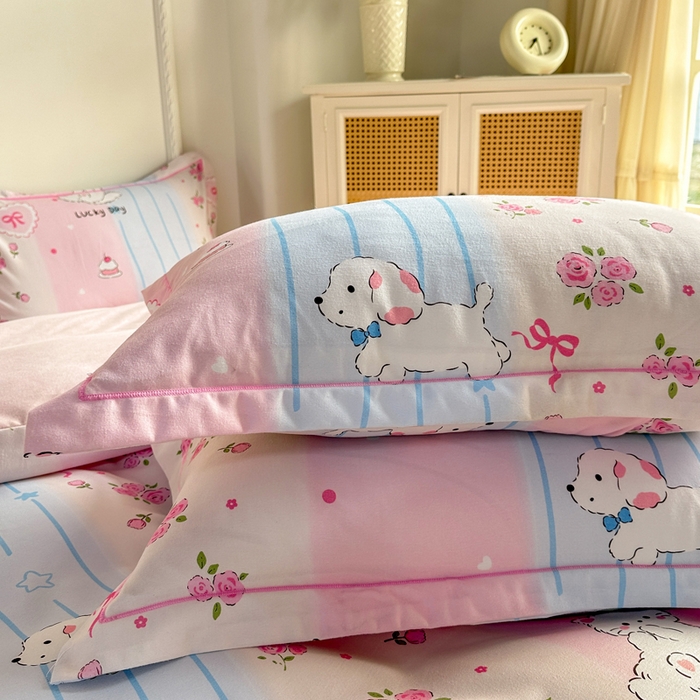 91家纺网 家纺一手货源 找家纺 凌鼎  2026新款混纺加厚磨毛四件套 幸运日