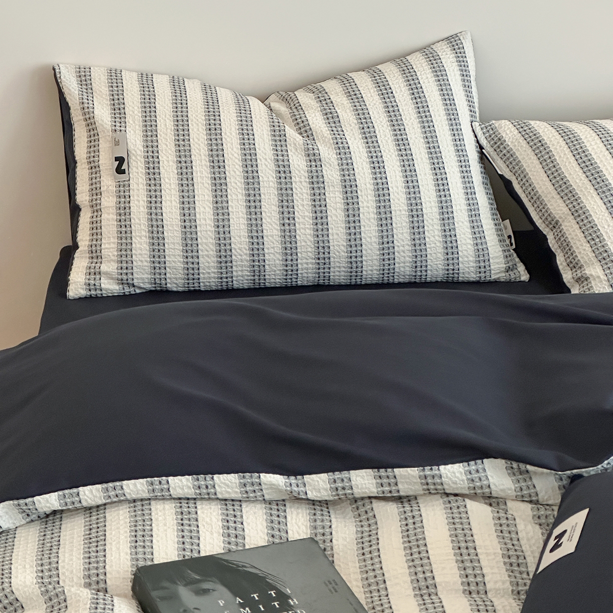 91家纺网 家纺一手货源 找家纺 （总）静家居-简约原创家纺 2026新款ins小清晰简约全棉纯棉华夫格提花四件套-芝士系列