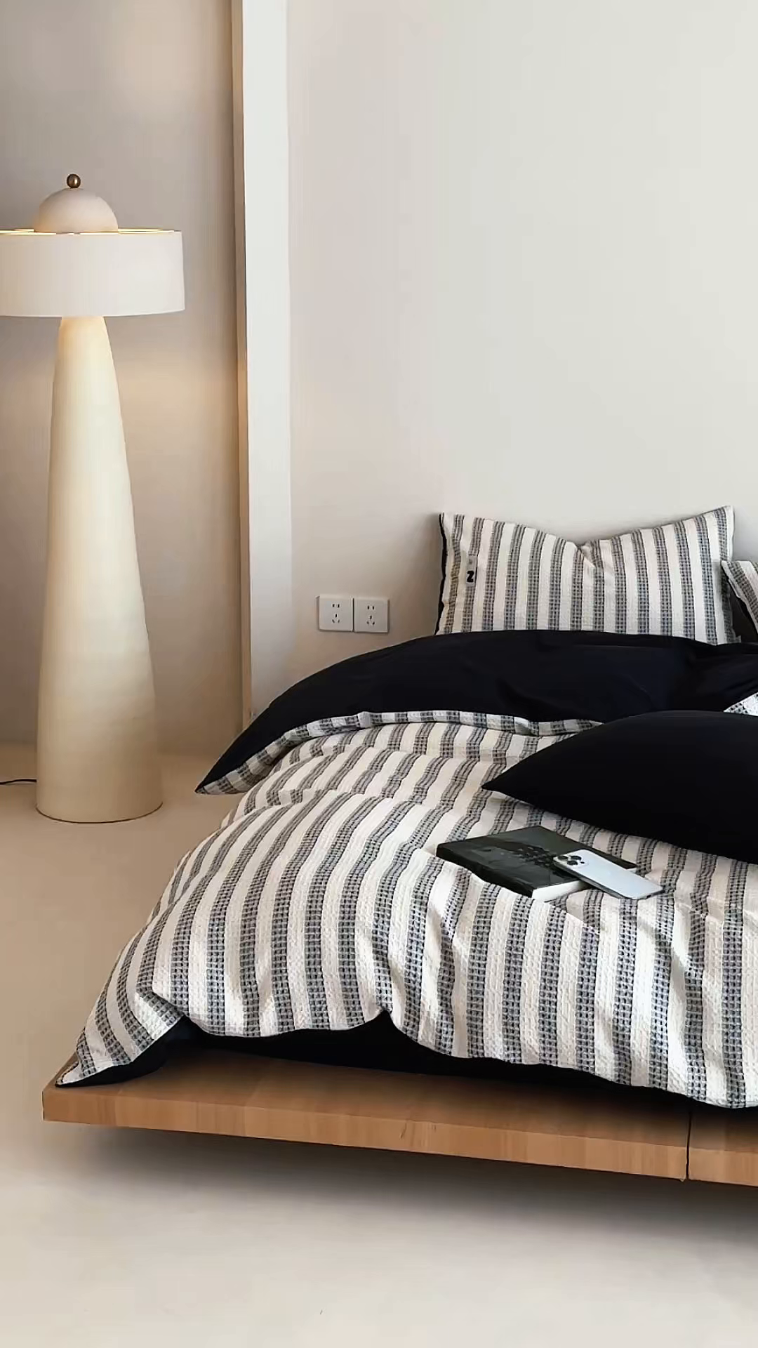 91家纺网 家纺一手货源 找家纺 （总）静家居-简约原创家纺 2026新款ins小清晰简约全棉纯棉华夫格提花四件套-芝士系列