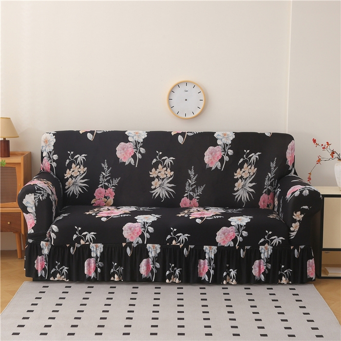 91家纺网 家纺一手货源 找家纺 （总）雅竹家纺 牛奶丝印花裙边沙发套