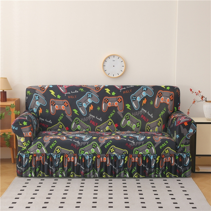 91家纺网 家纺一手货源 找家纺 （总）雅竹家纺 牛奶丝印花裙边沙发套