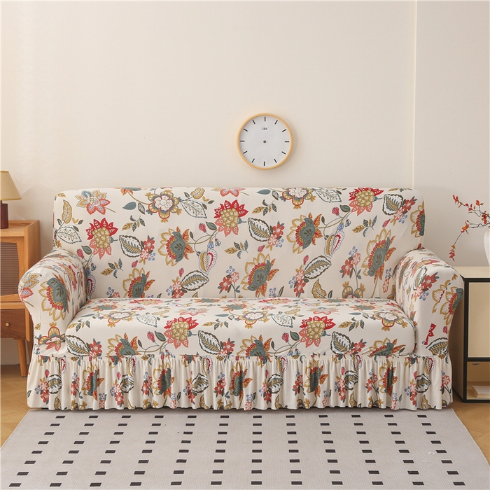 91家纺网 家纺一手货源 找家纺 （总）雅竹家纺 牛奶丝印花裙边沙发套