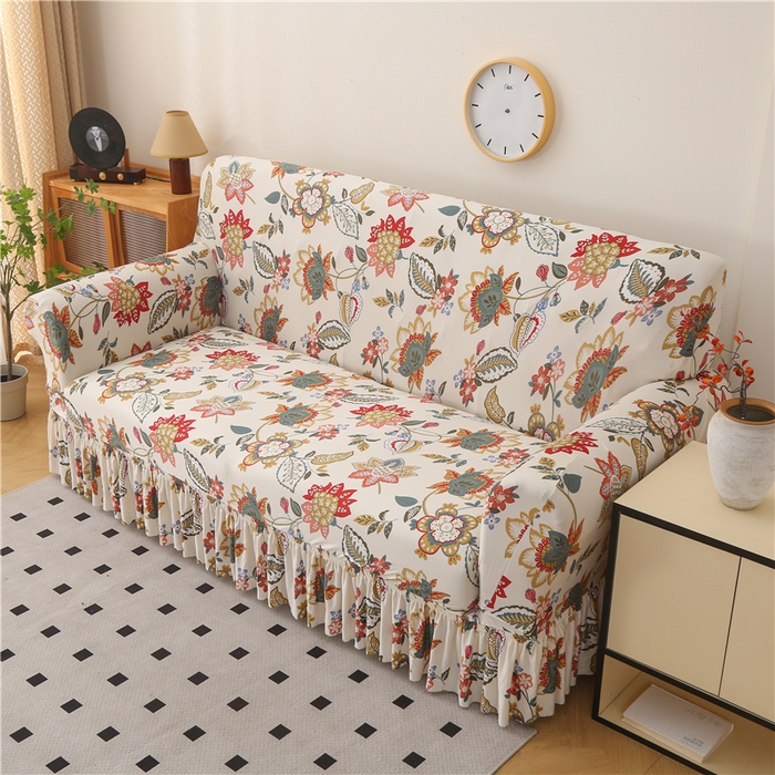 91家纺网 家纺一手货源 找家纺 （总）雅竹家纺 牛奶丝印花裙边沙发套