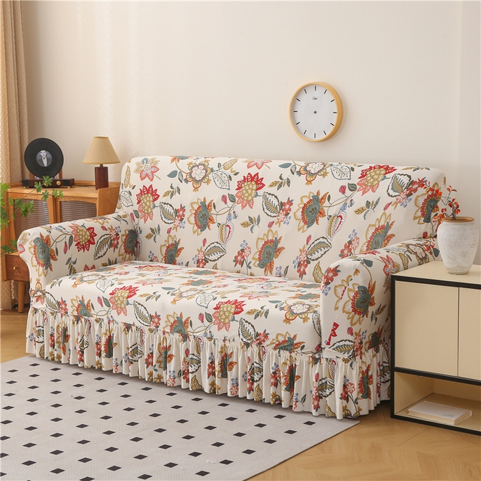 91家纺网 家纺一手货源 找家纺 （总）雅竹家纺 牛奶丝印花裙边沙发套