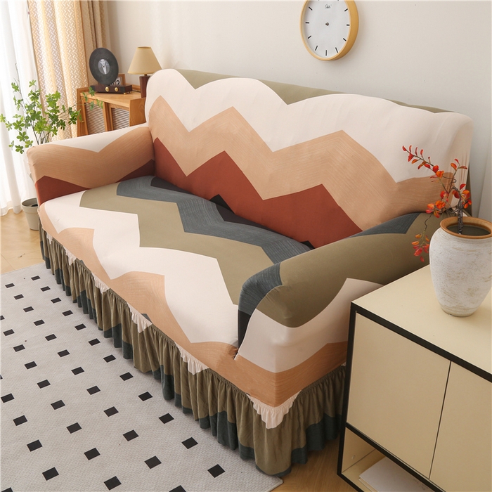 91家纺网 家纺一手货源 找家纺 雅竹家纺 牛奶丝印花裙边沙发套 流波