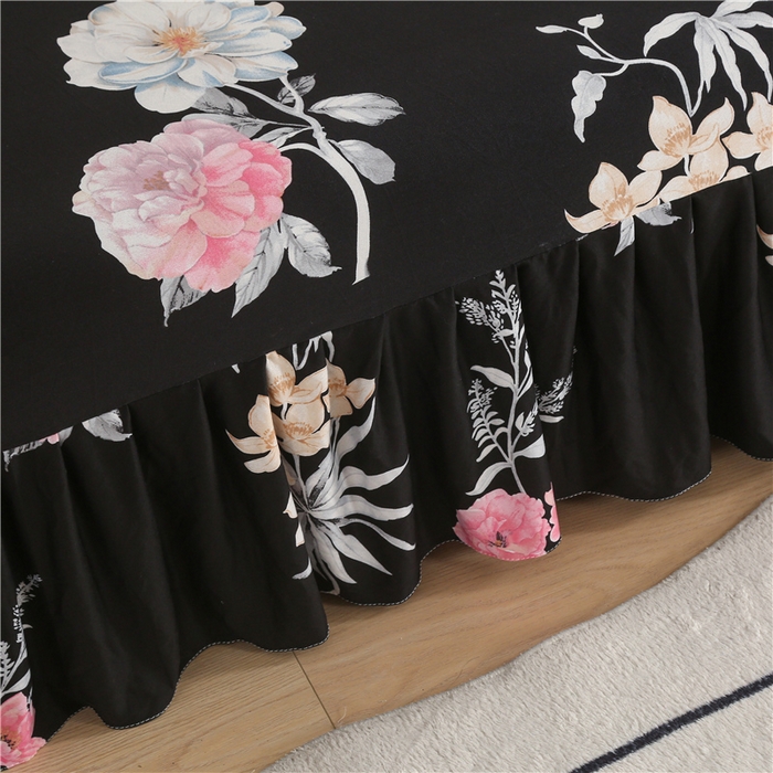 91家纺网 家纺一手货源 找家纺 雅竹家纺 牛奶丝印花裙边沙发床套 粉黛