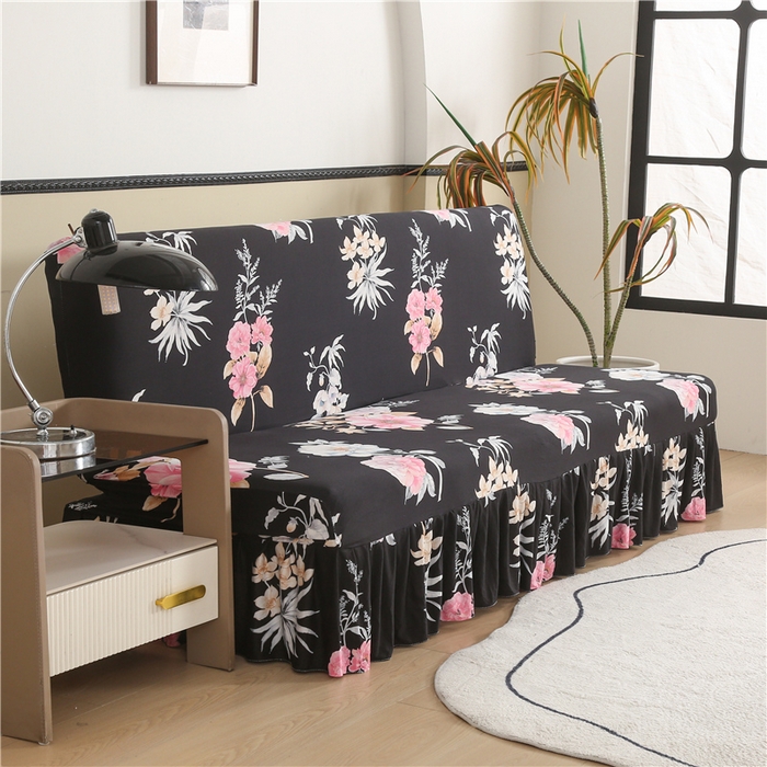 91家纺网 家纺一手货源 找家纺 雅竹家纺 牛奶丝印花裙边沙发床套 粉黛