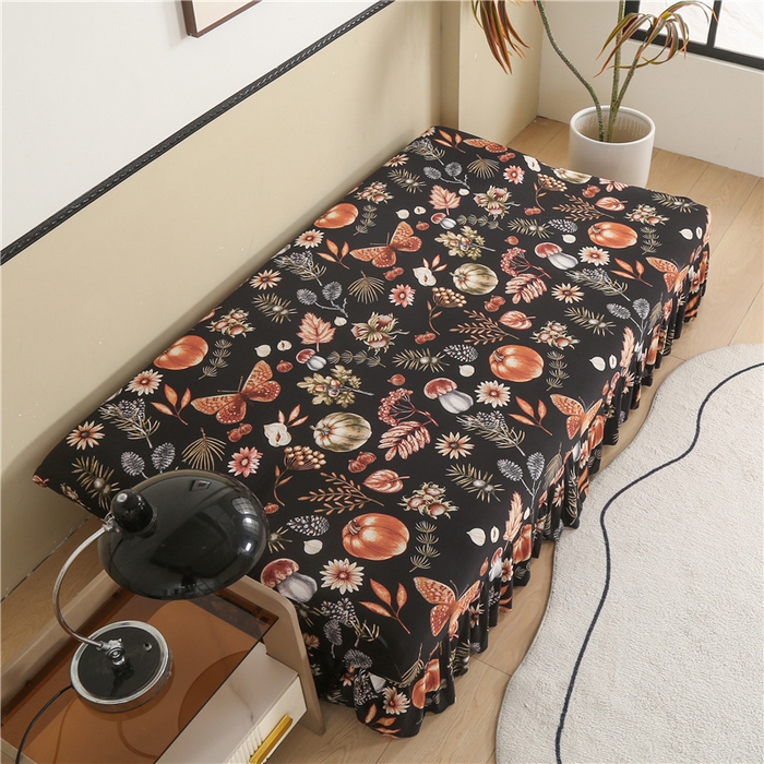 91家纺网 家纺一手货源 找家纺 雅竹家纺 牛奶丝印花裙边沙发床套 金盏