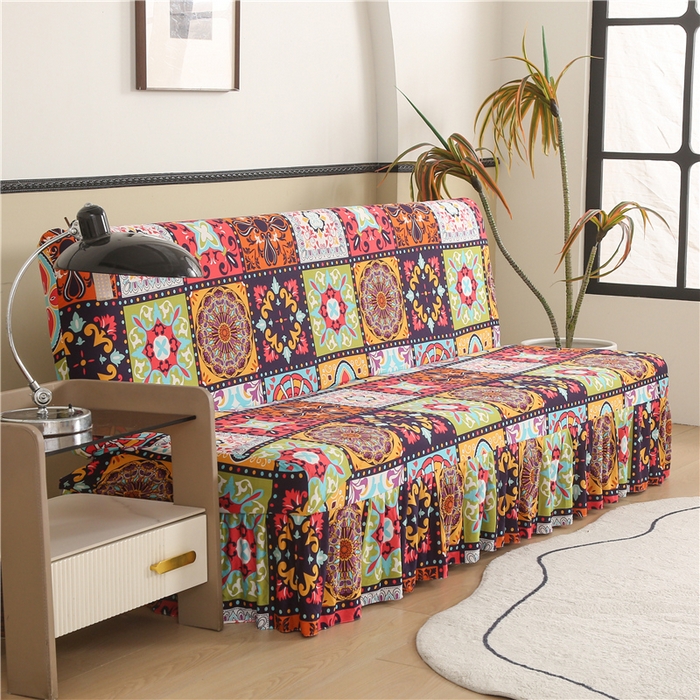 91家纺网 家纺一手货源 找家纺 雅竹家纺 牛奶丝印花裙边沙发床套 九宫