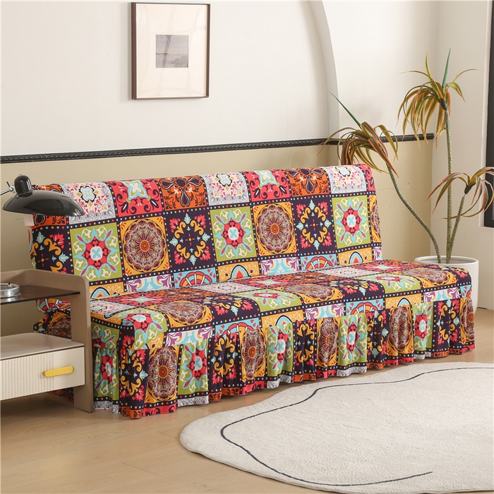 91家纺网 家纺一手货源 找家纺 雅竹家纺 牛奶丝印花裙边沙发床套 九宫