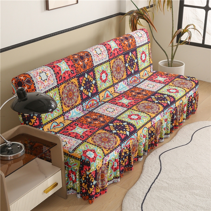 91家纺网 家纺一手货源 找家纺 雅竹家纺 牛奶丝印花裙边沙发床套 九宫