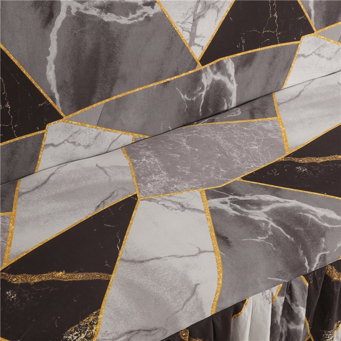 91家纺网 家纺一手货源 找家纺 雅竹家纺 牛奶丝印花裙边沙发床套 理石纹