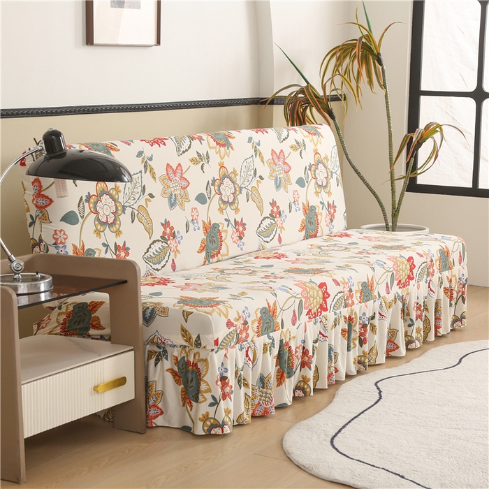 91家纺网 家纺一手货源 找家纺 雅竹家纺 牛奶丝印花裙边沙发床套 霜华