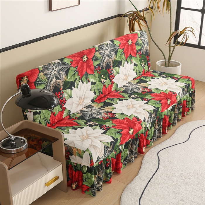 91家纺网 家纺一手货源 找家纺 雅竹家纺 牛奶丝印花裙边沙发床套 璎珞