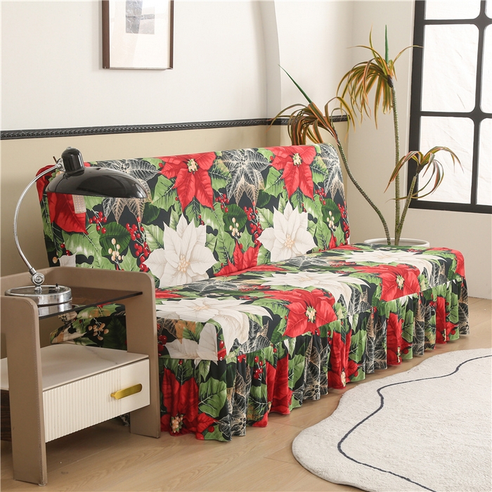 91家纺网 家纺一手货源 找家纺 雅竹家纺 牛奶丝印花裙边沙发床套 璎珞