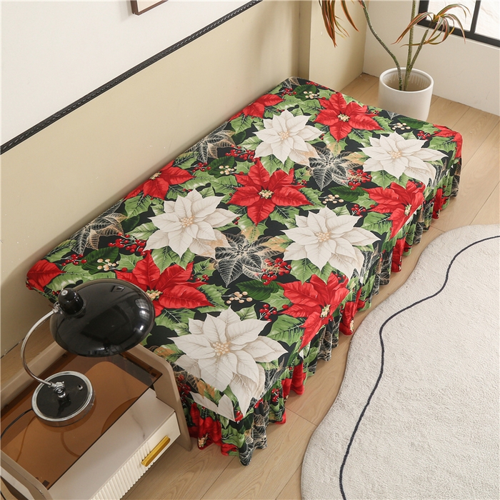 91家纺网 家纺一手货源 找家纺 雅竹家纺 牛奶丝印花裙边沙发床套 璎珞