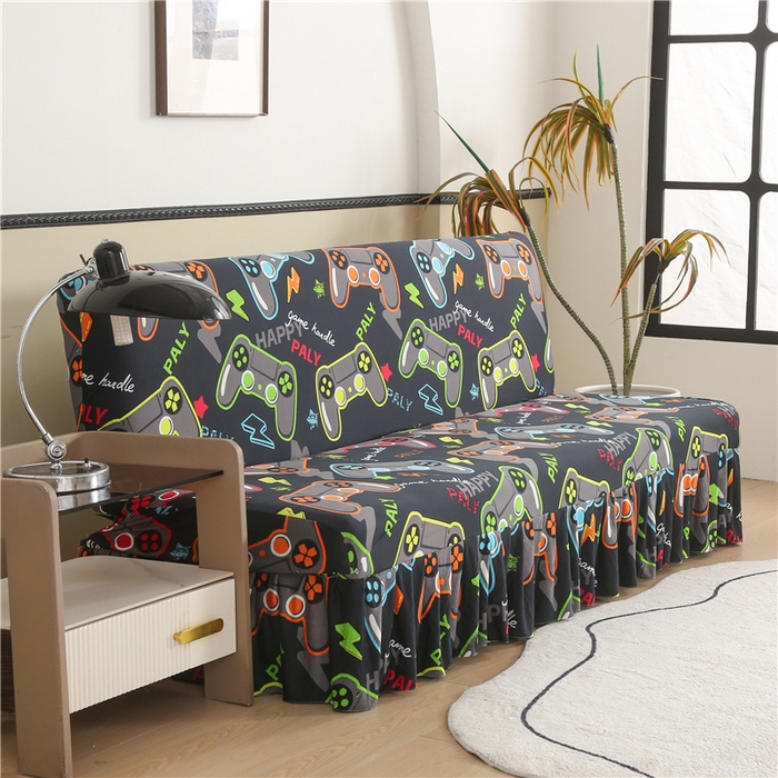 91家纺网 家纺一手货源 找家纺 雅竹家纺 牛奶丝印花裙边沙发床套 游戏