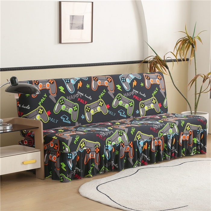 91家纺网 家纺一手货源 找家纺 雅竹家纺 牛奶丝印花裙边沙发床套 游戏