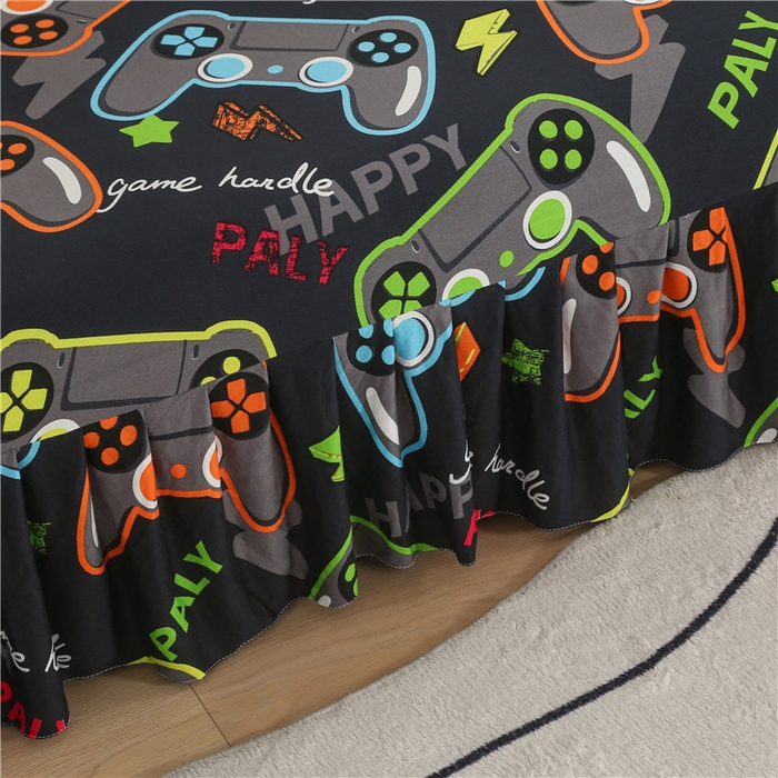 91家纺网 家纺一手货源 找家纺 雅竹家纺 牛奶丝印花裙边沙发床套 游戏