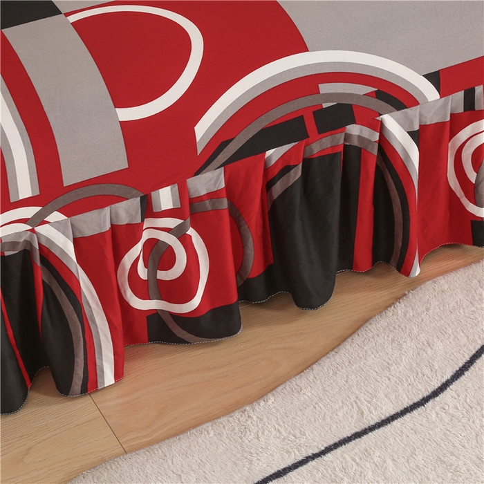 91家纺网 家纺一手货源 找家纺 雅竹家纺 牛奶丝印花裙边沙发床套 圆环