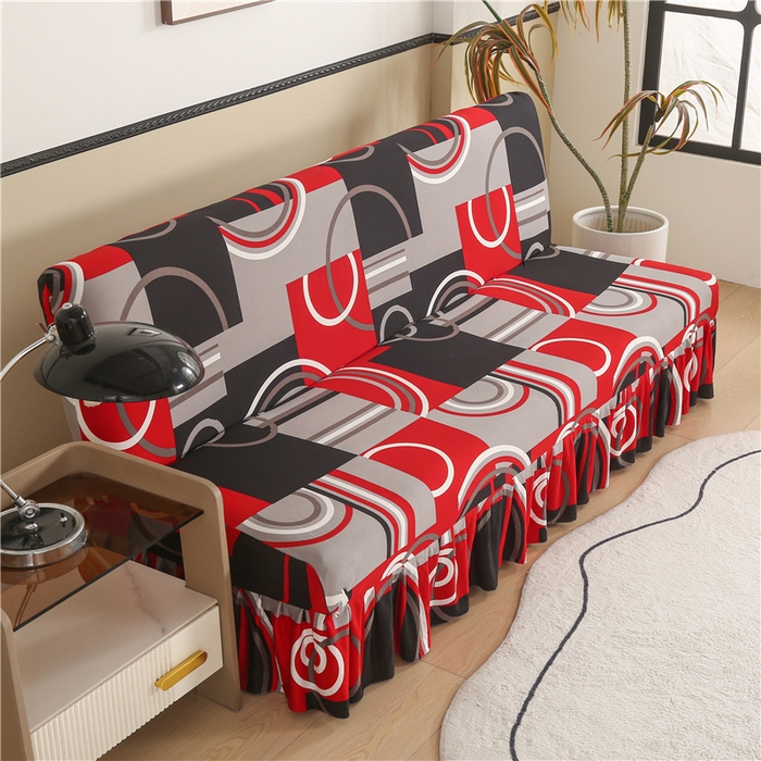 91家纺网 家纺一手货源 找家纺 雅竹家纺 牛奶丝印花裙边沙发床套 圆环