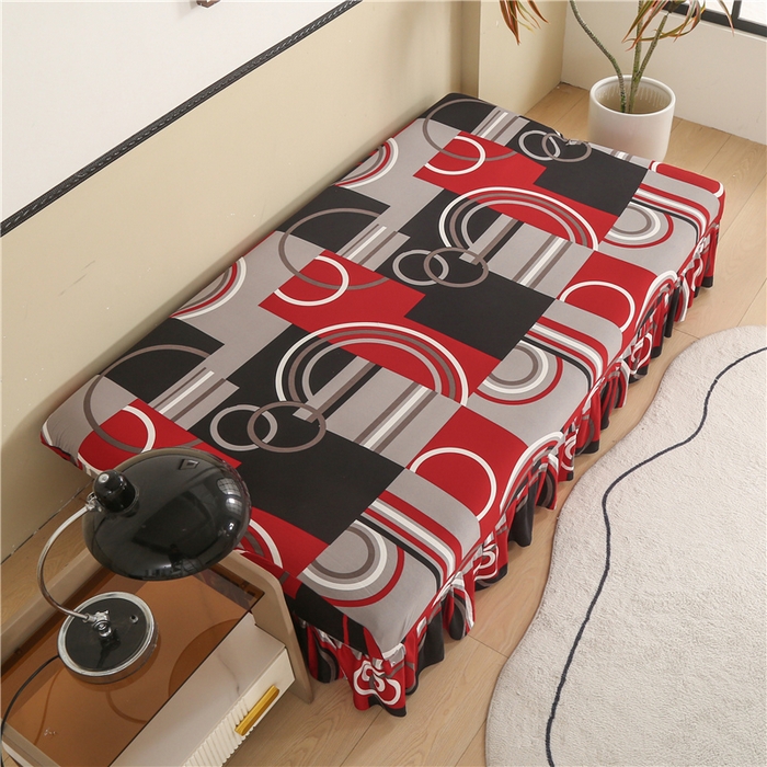 91家纺网 家纺一手货源 找家纺 雅竹家纺 牛奶丝印花裙边沙发床套 圆环