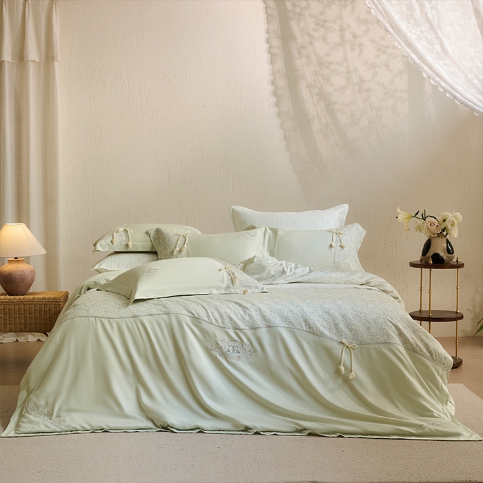 91家纺网 家纺一手货源 找家纺 （总）诗黛尔 2026春夏新款云朵棉梦屿花田系列四件套