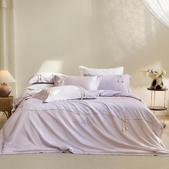 诗黛尔 2026春夏新款云朵棉梦屿花田系列四件套 梦屿花田-丁香紫