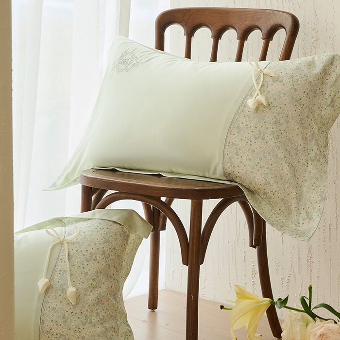 91家纺网 家纺一手货源 找家纺 诗黛尔 2026春夏新款云朵棉梦屿花田系列四件套 梦屿花田-香草绿