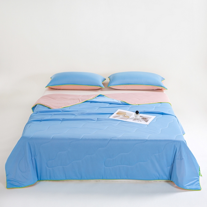 91家纺网 家纺一手货源 找家纺 爱彼家纺 2026春夏新款A类氨纶凉感丝西瓜大豆瓜瓜被夏被夏凉被空调被-系列二 瓜瓜被-西瓜粉