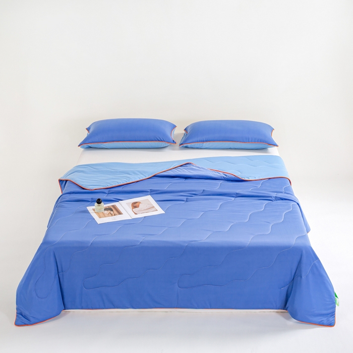 91家纺网 家纺一手货源 找家纺 爱彼家纺 2026春夏新款A类氨纶凉感丝西瓜大豆瓜瓜被夏被夏凉被空调被-系列二 瓜瓜被-天空蓝