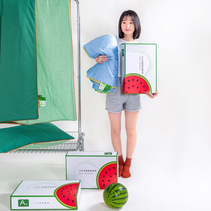 91家纺网 家纺一手货源 找家纺 爱彼家纺 2026春夏新款A类氨纶凉感丝西瓜大豆瓜瓜被夏被夏凉被空调被-系列二 瓜瓜被-西瓜绿