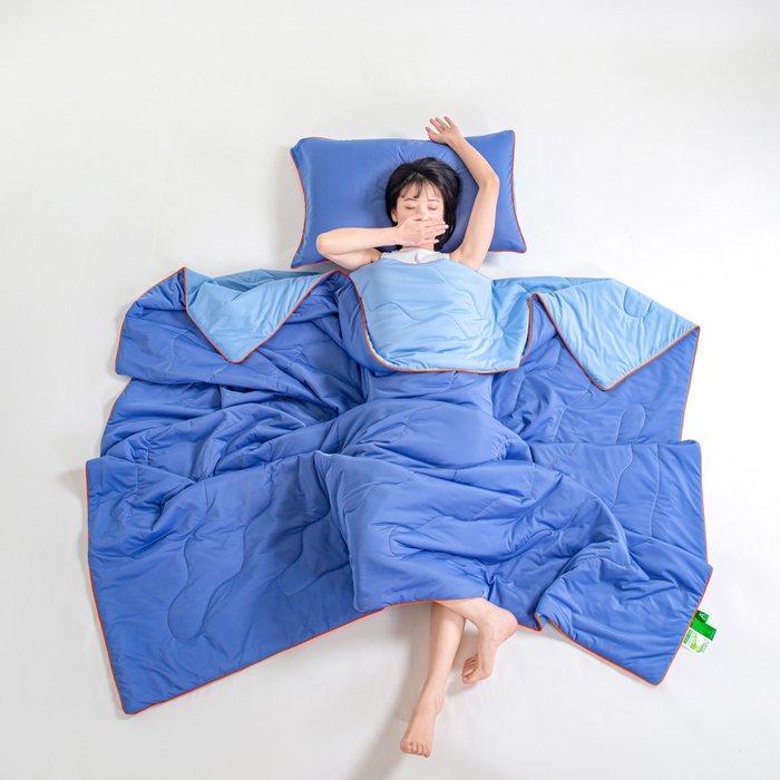 91家纺网 家纺一手货源 找家纺 爱彼家纺 2026春夏新款A类氨纶凉感丝西瓜大豆瓜瓜被夏被夏凉被空调被-系列二 瓜瓜被-天空蓝