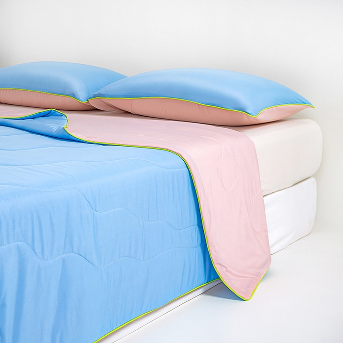 91家纺网 家纺一手货源 找家纺 爱彼家纺 2026春夏新款A类氨纶凉感丝西瓜大豆瓜瓜被夏被夏凉被空调被-系列二 瓜瓜被-西瓜粉