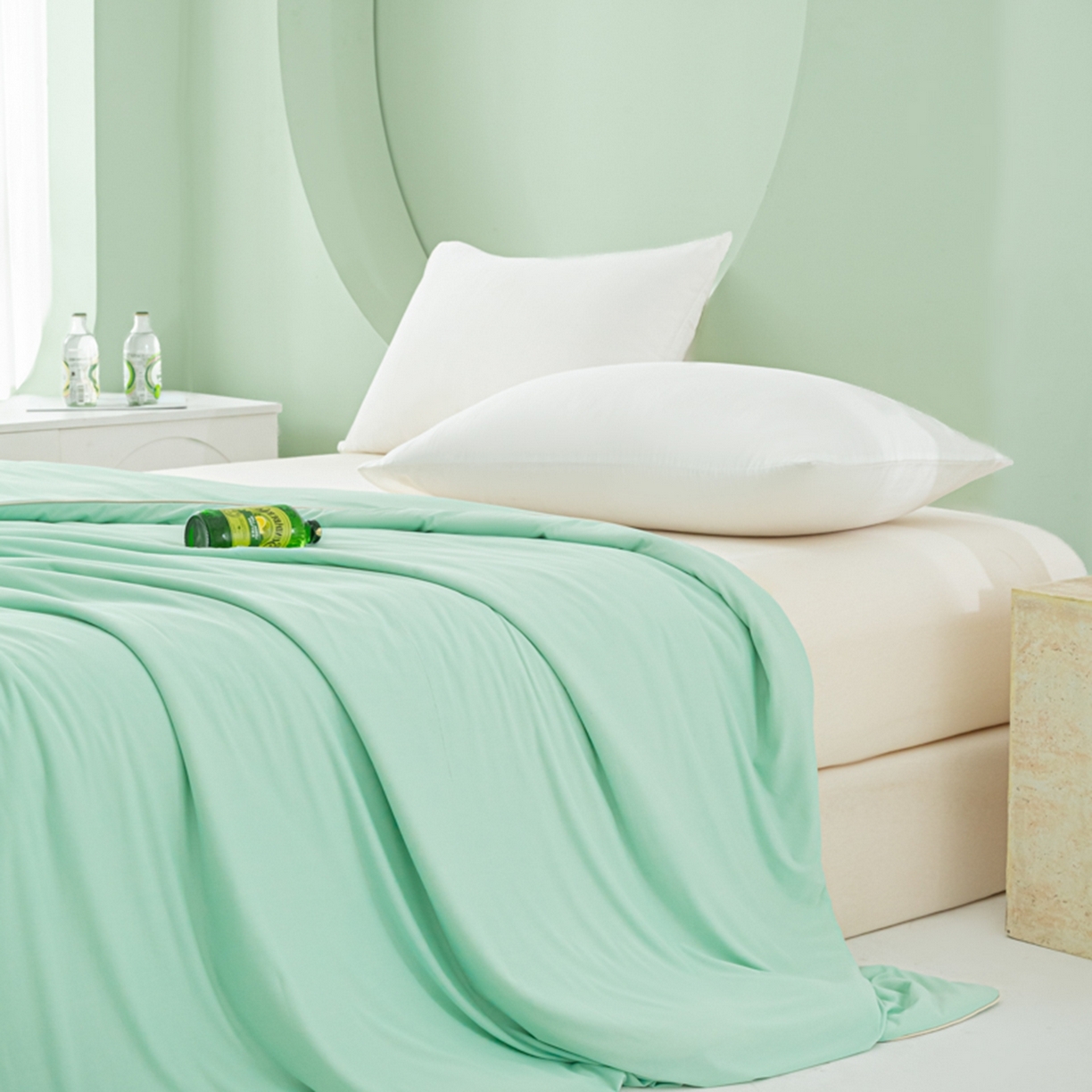 91家纺网 家纺一手货源 找家纺 （总）爱彼家纺 2026夏季新款薄荷冰香凉感丝夏被夏凉被空调被-薄荷系列一