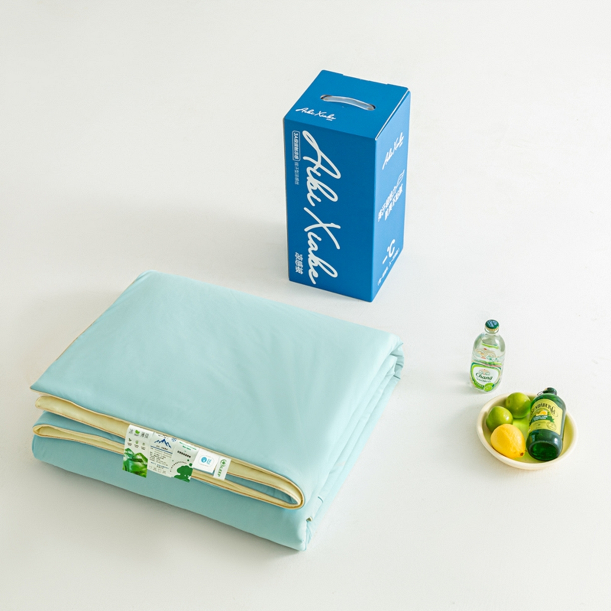 91家纺网 家纺一手货源 找家纺 爱彼家纺 2026夏季新款薄荷冰香凉感丝夏被夏凉被空调被-薄荷系列一 薄荷蓝