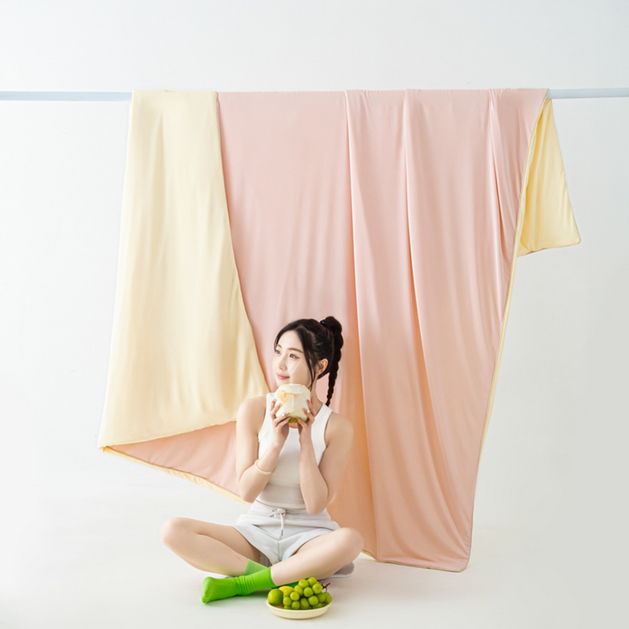 91家纺网 家纺一手货源 找家纺 爱彼家纺 2026夏季新款薄荷冰香凉感丝夏被夏凉被空调被-薄荷系列一 薄荷粉