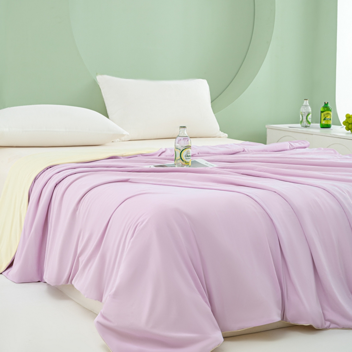 91家纺网 家纺一手货源 找家纺 爱彼家纺 2026夏季新款薄荷冰香凉感丝夏被夏凉被空调被-薄荷系列一 薄荷紫