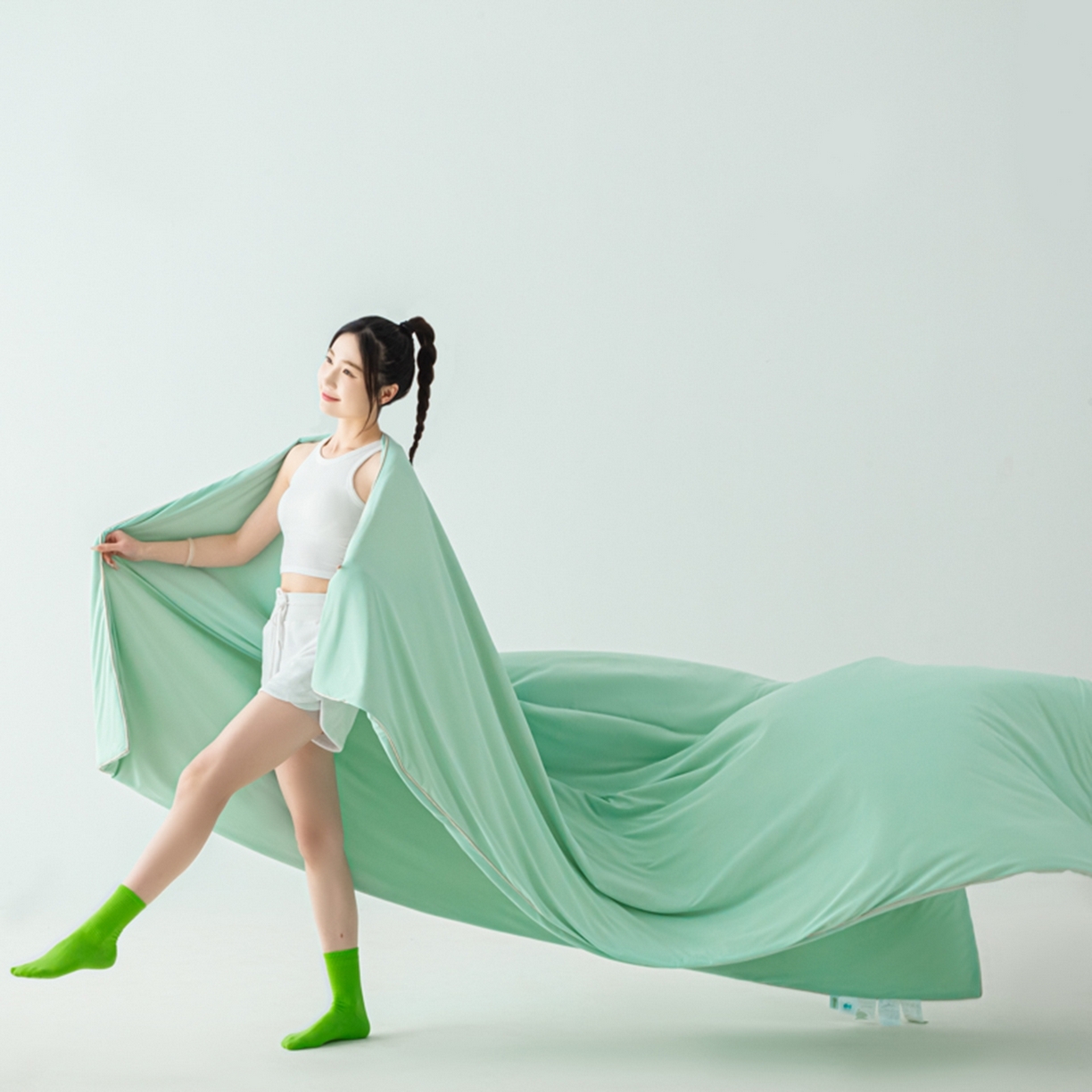 爱彼家纺 2026夏季新款薄荷冰香凉感丝夏被夏凉被空调被-薄荷系列一 薄荷绿